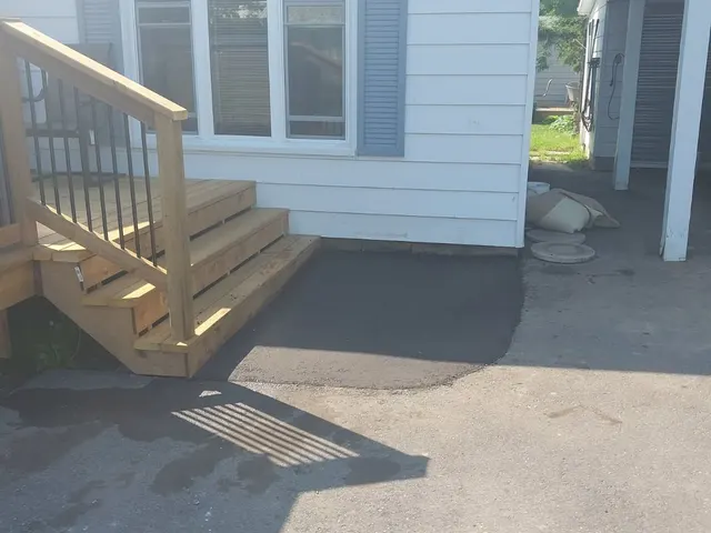 Freshly paved commercial property